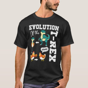 T-shirt Évolution Trex Du Gag De Poulets T-Rex Dinosaur F