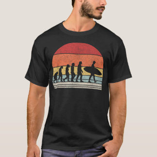 T-shirt Évolution vintage Rétro De L'Homme Surfeur Cadeau 