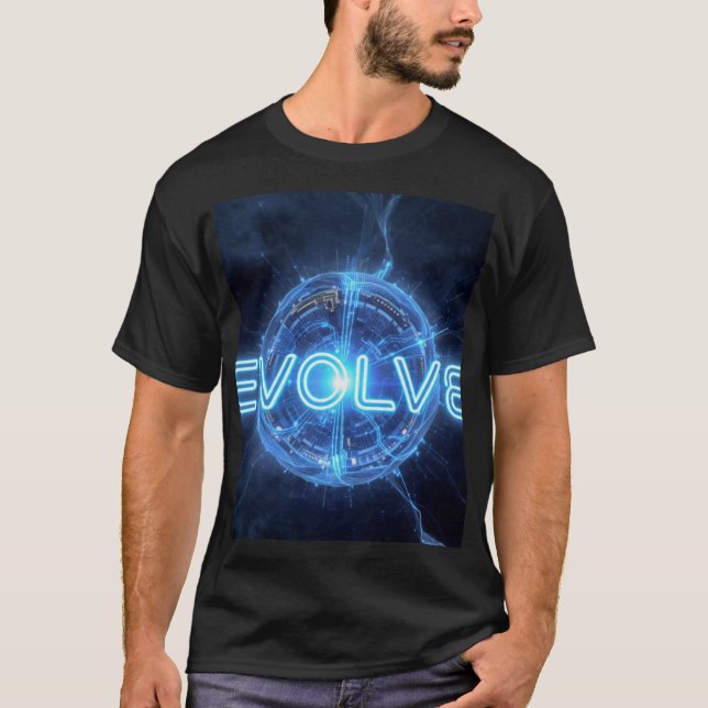 T-Shirt EVOLVE Sphère Numérique Bleu Néon | Tech E (Devant)