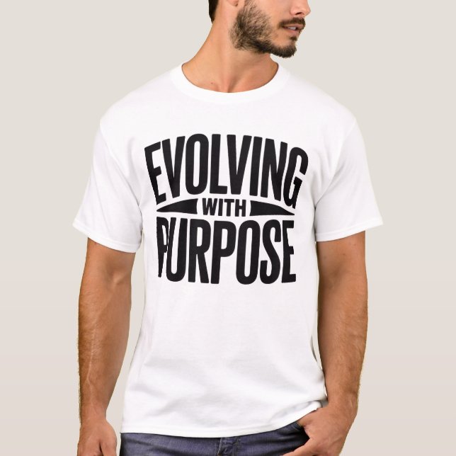 T-shirt Evolving With Purpose Men’s Motivational Typograph (Devant)