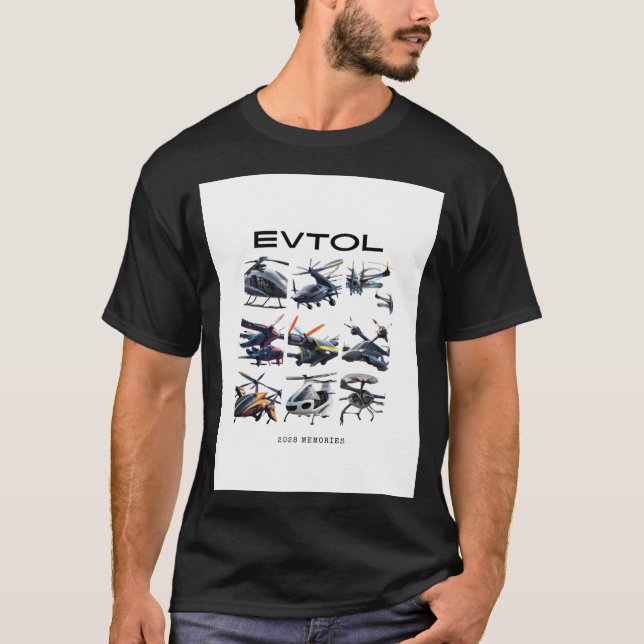 T-shirt EVTOL 2028 Souvenirs pour le taxi aérien AAM UAM V (Devant)