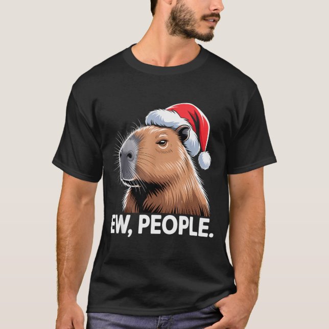 T-shirt Ew People Capybara Christmas Humor  (Devant)