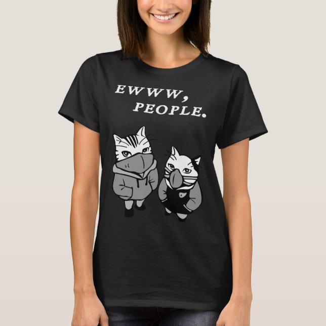 T-shirt Ew People  Cat  Introvert (Devant)