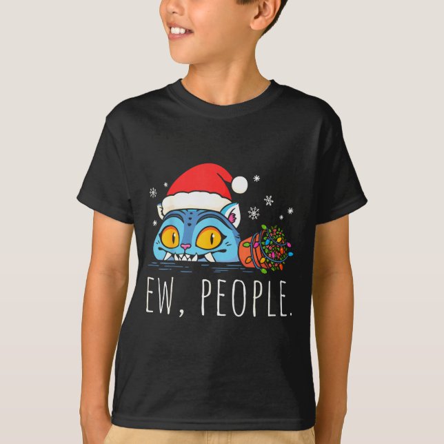 T-shirt Ew People Christmas Funny Tiger Sarcastic Humor In (Devant)