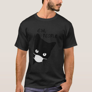 T-shirt Ew Personnes Drôle Chat Noir Masque Visage Sorcièr