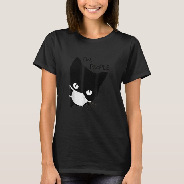 T-shirt Ew Personnes Masque Chat Noir (Devant)