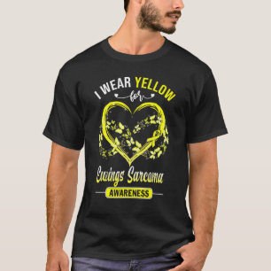T-shirt Ewings Sarcoma Awareness Je Porte Le Papillon Jaun