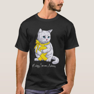 T-shirt Ewings Sarcoma Awareness Mois Chat au Ruban Jaune