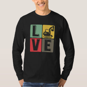 T-shirt Excavateur de pilote du travailleur de constructio
