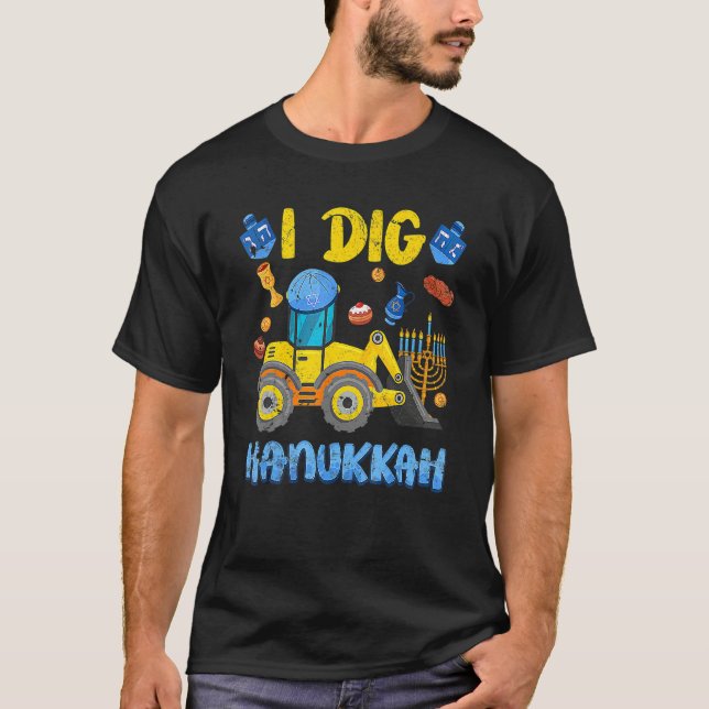 T-shirt Excavator Construction I Dig Hanukkah Toddler Boys (Devant)