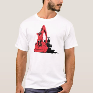 T-shirt excavatrice de bêcheur mécanique