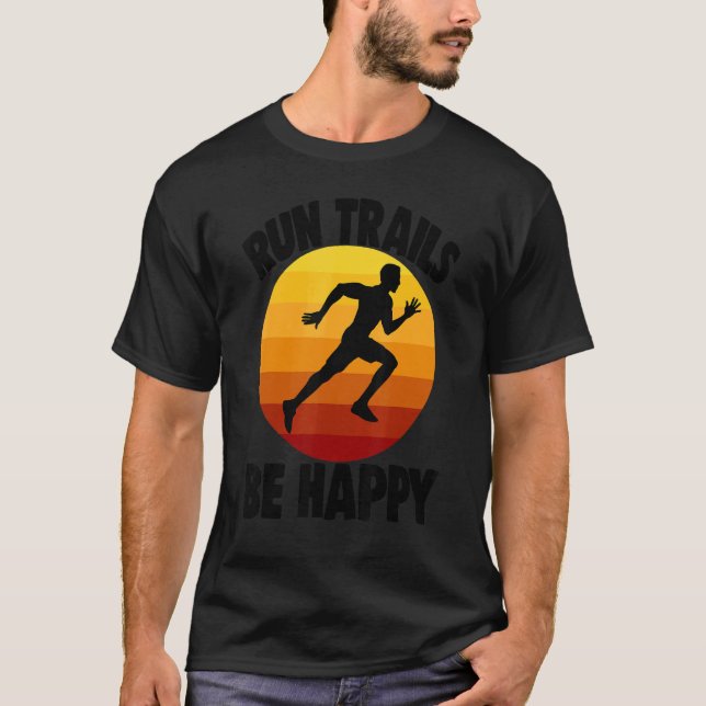 T-shirt Exécuter des pistes Soyez heureux Drôle Femmes Ath (Devant)