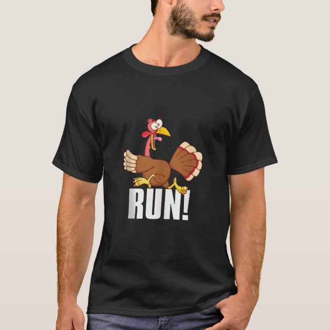 T-shirt Exécuter Drôle Thanksgiving Running 5k Race Turqui (Devant)