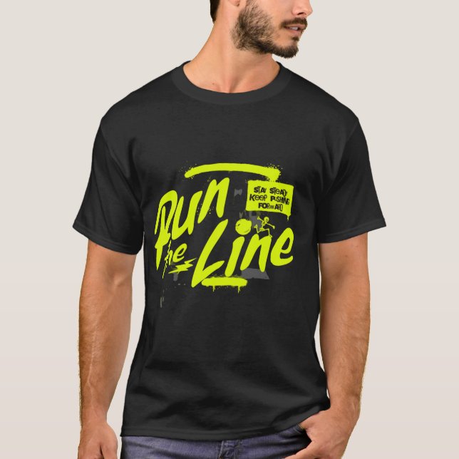 T-shirt Exécuter La Motivation De Ligne (Devant)