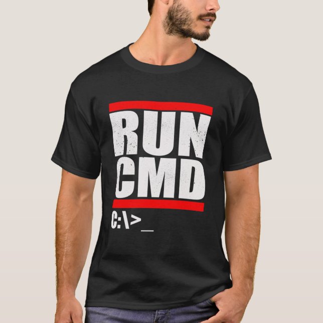 T-shirt Exécuter la parodie CMD (Devant)