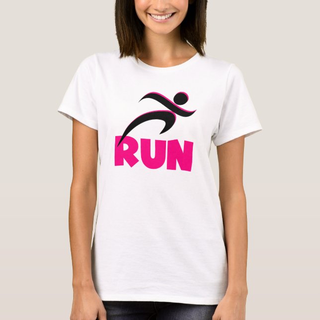 T-shirt EXÉCUTER L'EXÉCUTION D'UN Pink Fitness (Devant)