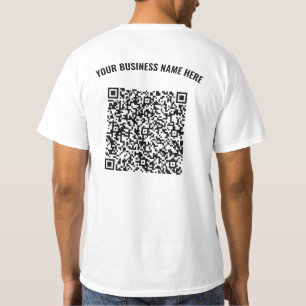 T-shirt exemple avec texte de code QR personnalisé
