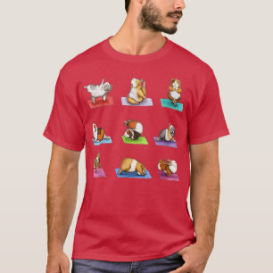 T-shirt Exercice de position de yoga de porc de Guinée