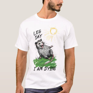 T-shirt Exercice drôle de jour de jambes de possum opossum