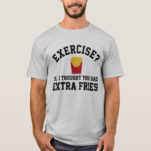 T-shirt Exercise Extra French Fries Non-Exercice Drôle Nou