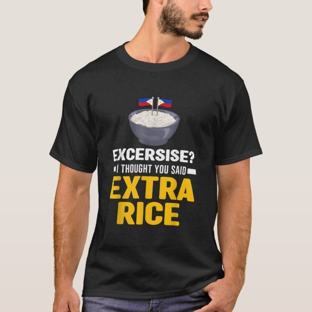 T-shirt Exercise I Thought You Said Extra Rice Panda (Devant)
