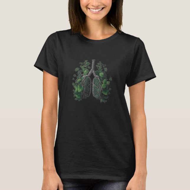 T-shirt Expanding Human Lungs With Vines Growing Throughou (Devant)
