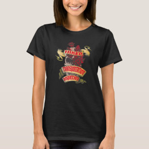T-shirt Expéditeur de transport Crâne tatoué et roses roug