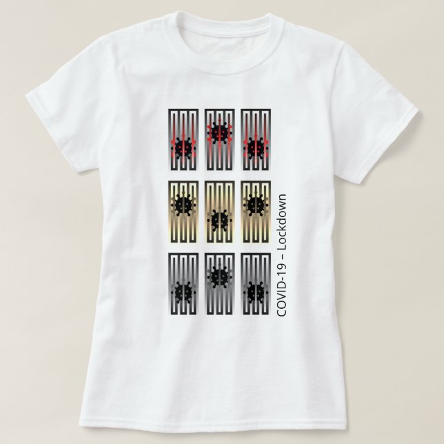 T-shirt Expérience COVID-19 - Lockdown - Virus En Prison (Design devant)