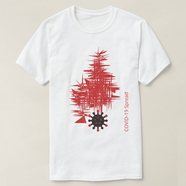 T-shirt Expérience COVID-19, Virus Spread Black Red Custom (Design devant)