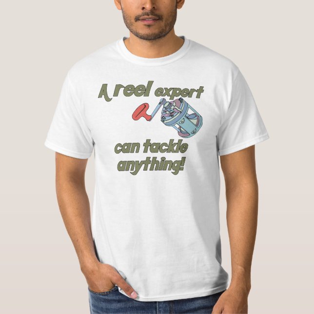 T-shirt Expert en bobines de pêche (Devant)