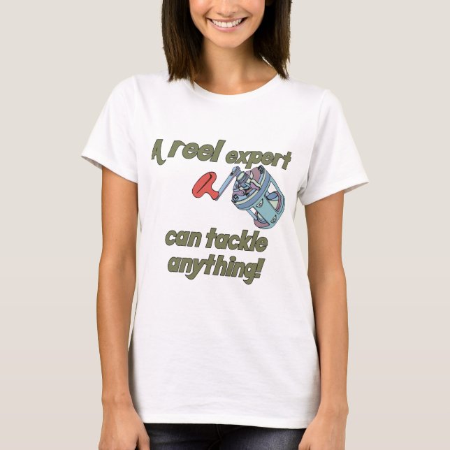 T-shirt Expert en bobines de pêche (Devant)