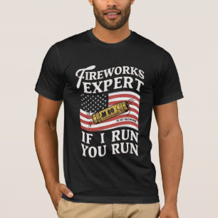 T-shirt Expert en feux d'artifice Si je cours vous courez 