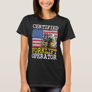 T-shirt Exploitant de chariots élévateurs à drapeau améric