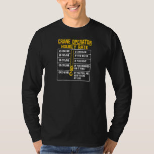 T-shirt Exploitant de grue Taux horaire amusant Raglan
