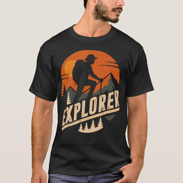 T-shirt Explore More Trekking Mountains Camping Funny Expl (Devant)