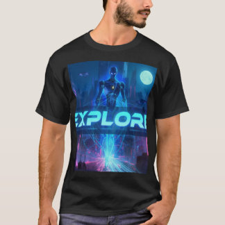 T-shirt EXPLORER - Cyberpunk Android Ville Sci-Fi Néon Tec