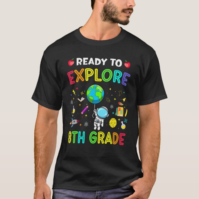 T-shirt Explorez 8e année Retour à l'école Astronaut Espac (Devant)