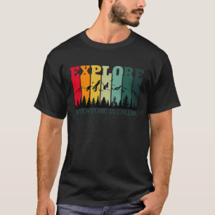 T-shirt Explorez Adventure Appelle Mountain Retro Vintag