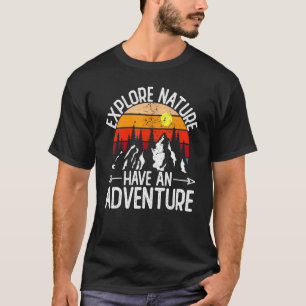 T-shirt Explorez La Nature Faites Une Aventure Forêt Rétro