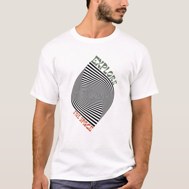 T-shirt Explorez L'Empreinte D'Illusion Optique Spatiale (Devant)