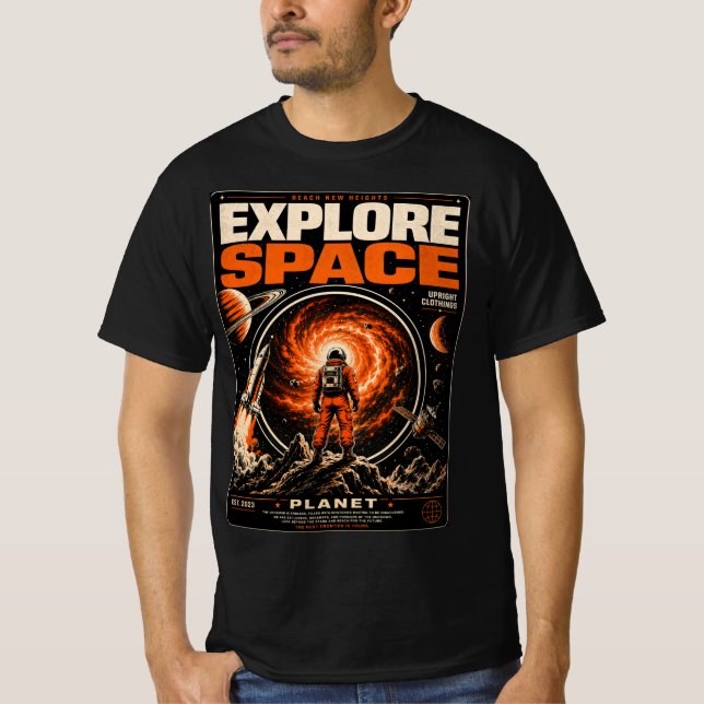 T-shirt Explorez l'Espace – Retro Sci-Fi (Devant)
