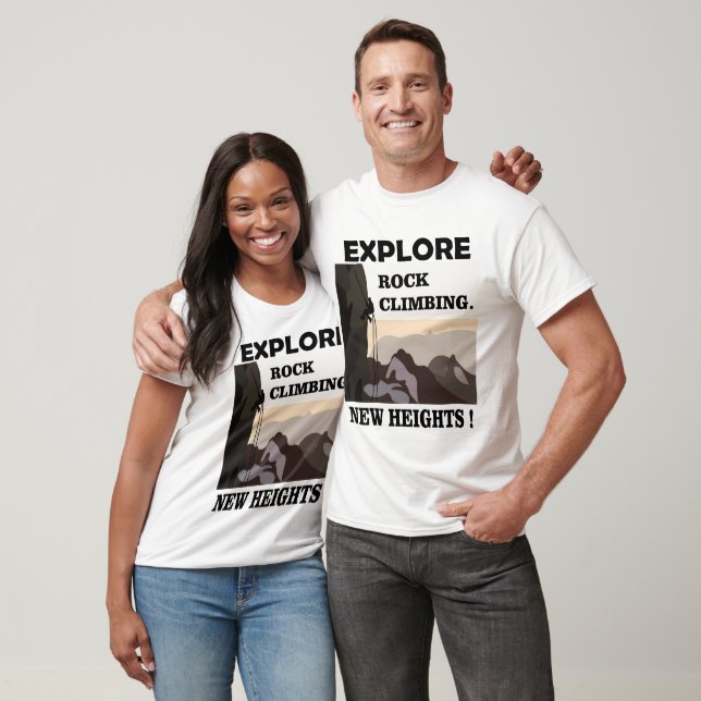 T-shirt Explorez New Heights Rock Escalade (Unisexe)