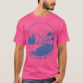 T-shirt Explorez Plus Montagnes Vintages Voyage en plein a