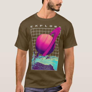 T-shirt Explorez Saturn Retro Astronaut - Astral Cosmic De
