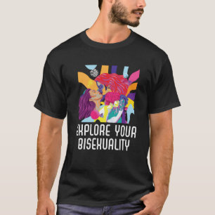 T-shirt Explorez Votre Bisexualité Bi Bisexual Rainbow Pri