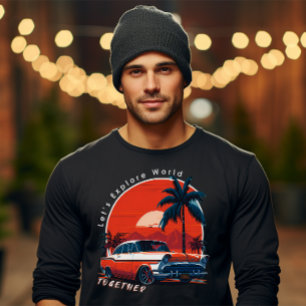 T-shirt Explorons le monde ensemble sur le voyage en voitu