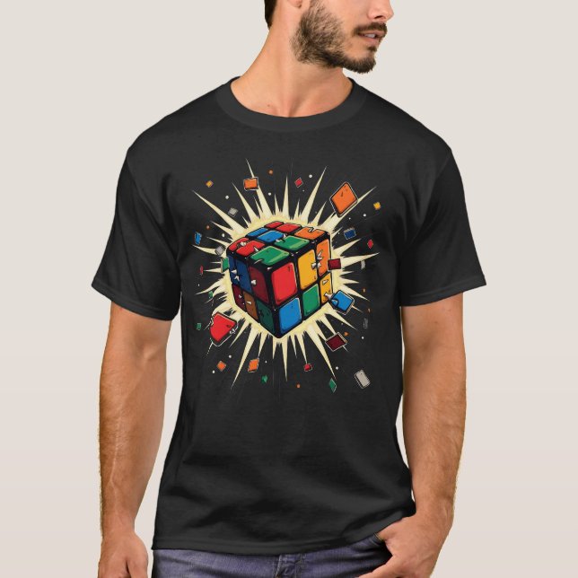 T-shirt Exploser Cube Speed Cubing Puzzle Master (Devant)