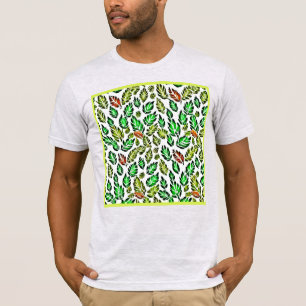 T-shirt Explosion de couleurs vives motif feuilles