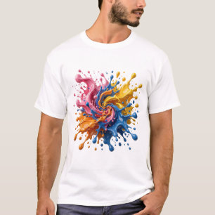 T-shirt Explosion de peinture abstraite éclaboussure d'art