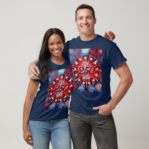 T-shirt Explosion graphique de feux d'artifice pour le 250